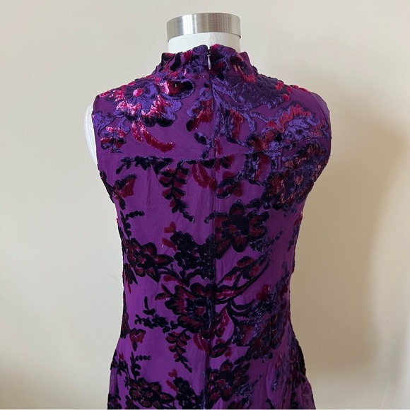 Anna Sui Jewel Tone Velvet Metallic Sleeveless Mini Dress 26272 - Picture 9 of 13